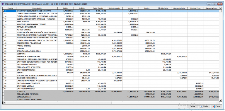 Balance Comprobación Sumas Y Saldos Soporte Contasiscorp 5399